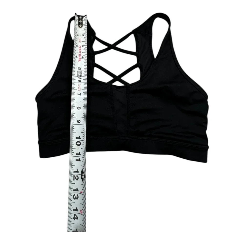 Black Crisscross‎ Back Sports Bra XS Athletic Workout Gym Fitness Activewear